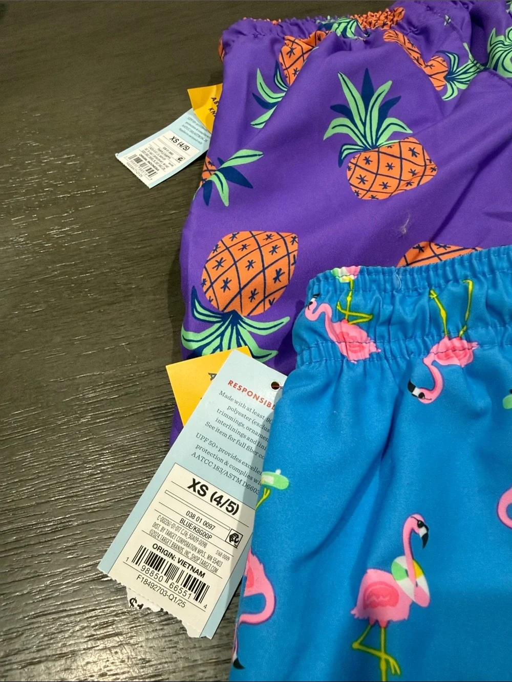 Pack 2 Shorts Tropical Kids Swim  - Pineapple & Flamingo Prints